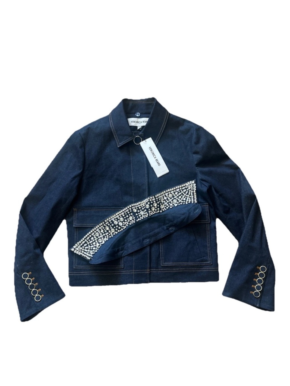 Veronica Beard Denim Jacket Barrington - NWT $898 Size 8 - Picture 11 of 16